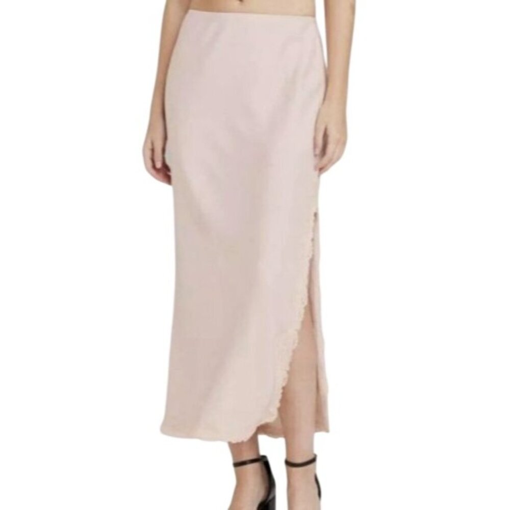 Wild Fable Slip Skirt XL Light‎ Pink Lace Detail Elastic Waist New